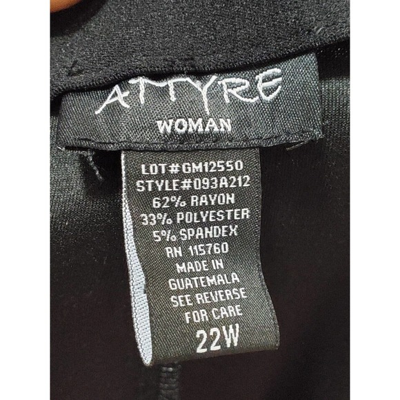 Attyre Women's Black Rayon Pull On Comfort Waist Slim Legs Casual Pant Size 22W - Picture 7 of 11